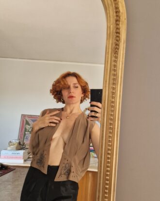 Gilet vintage in misto seta ricamato