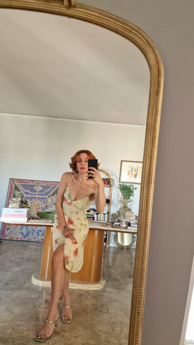 Abito vintage anni 90 in Pura Seta floral print tg 40 - immagine 8