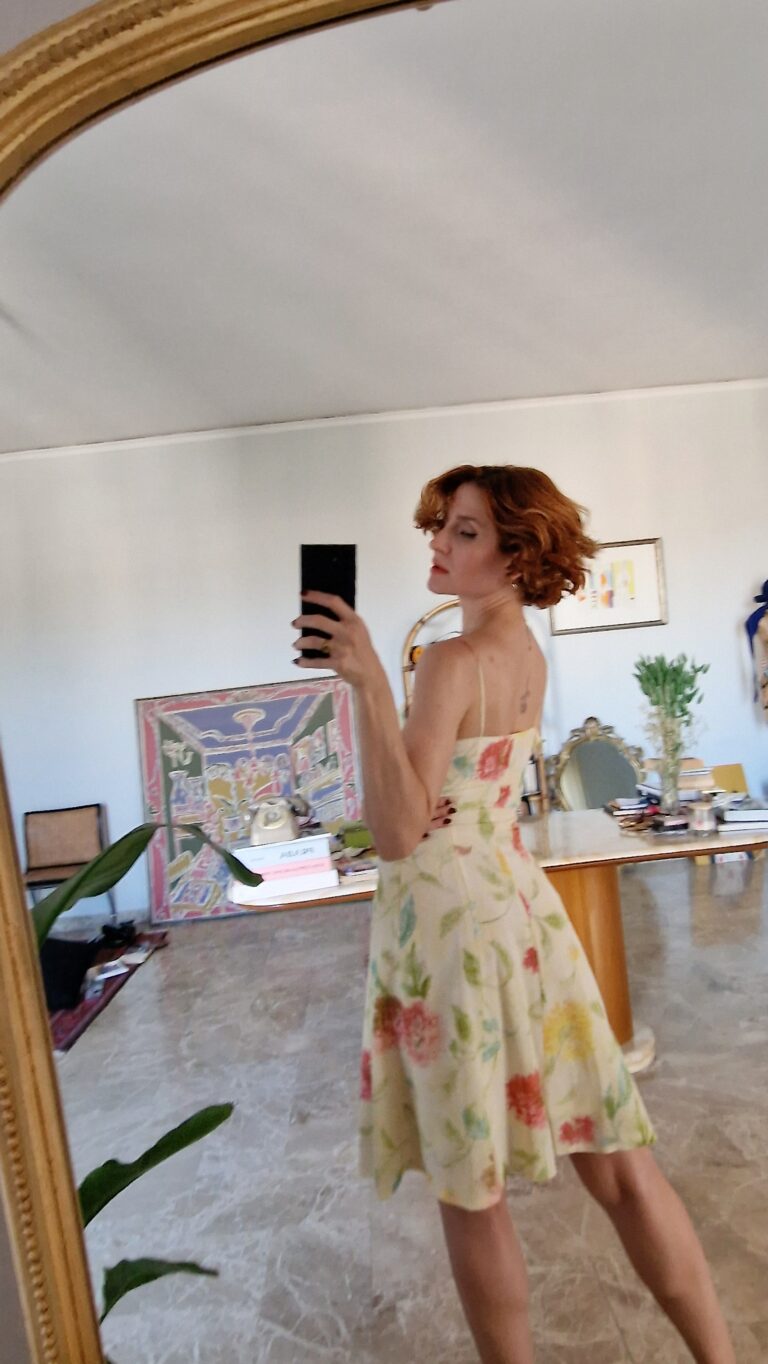 Abito vintage anni 90 in Pura Seta floral print tg 40 - immagine 7