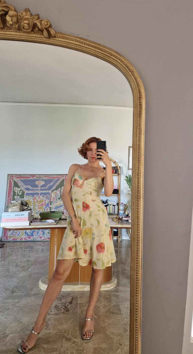 Abito vintage anni 90 in Pura Seta floral print tg 40 - immagine 2