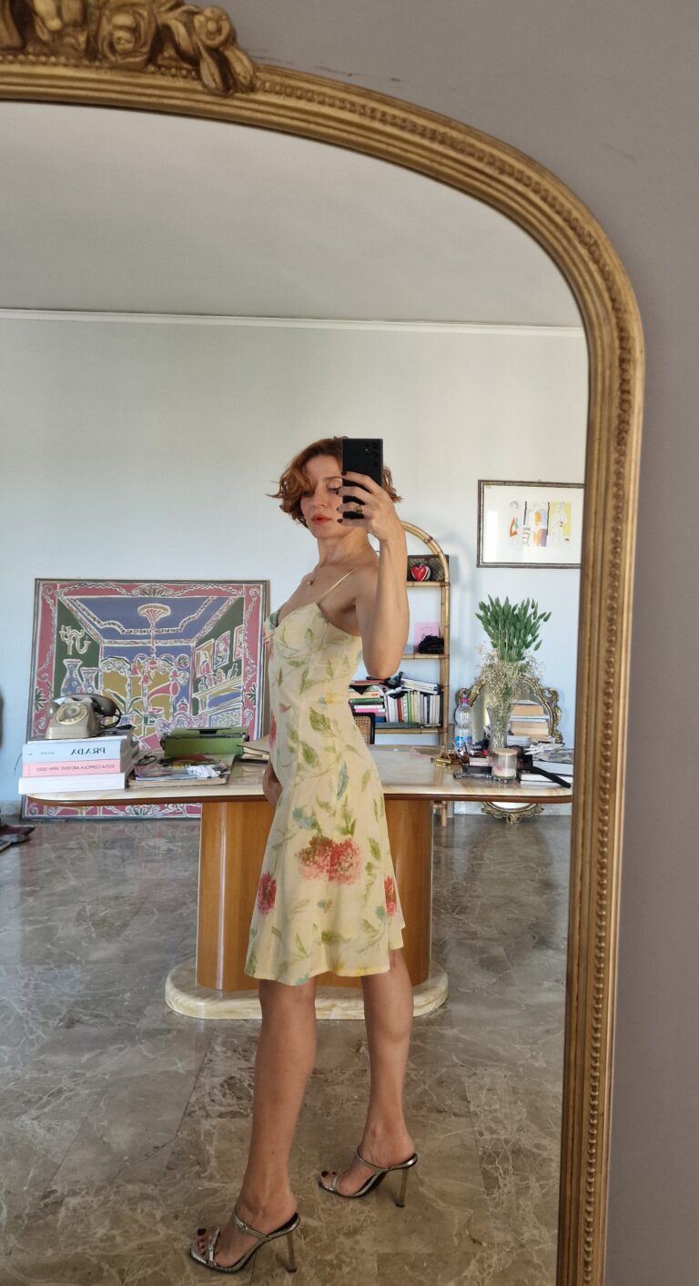 Abito vintage anni 90 in Pura Seta floral print tg 40 - immagine 5
