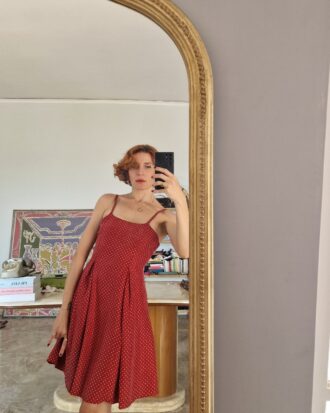Abito vintage by New York Industrie in seta a Pois