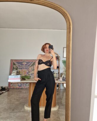 The Perfect black tuxedo Pants : vintage in Puro Lino by Marella