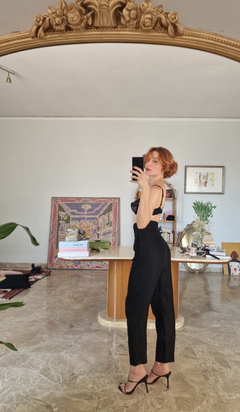 The Perfect black tuxedo Pants : vintage in Puro Lino by Marella - immagine 6