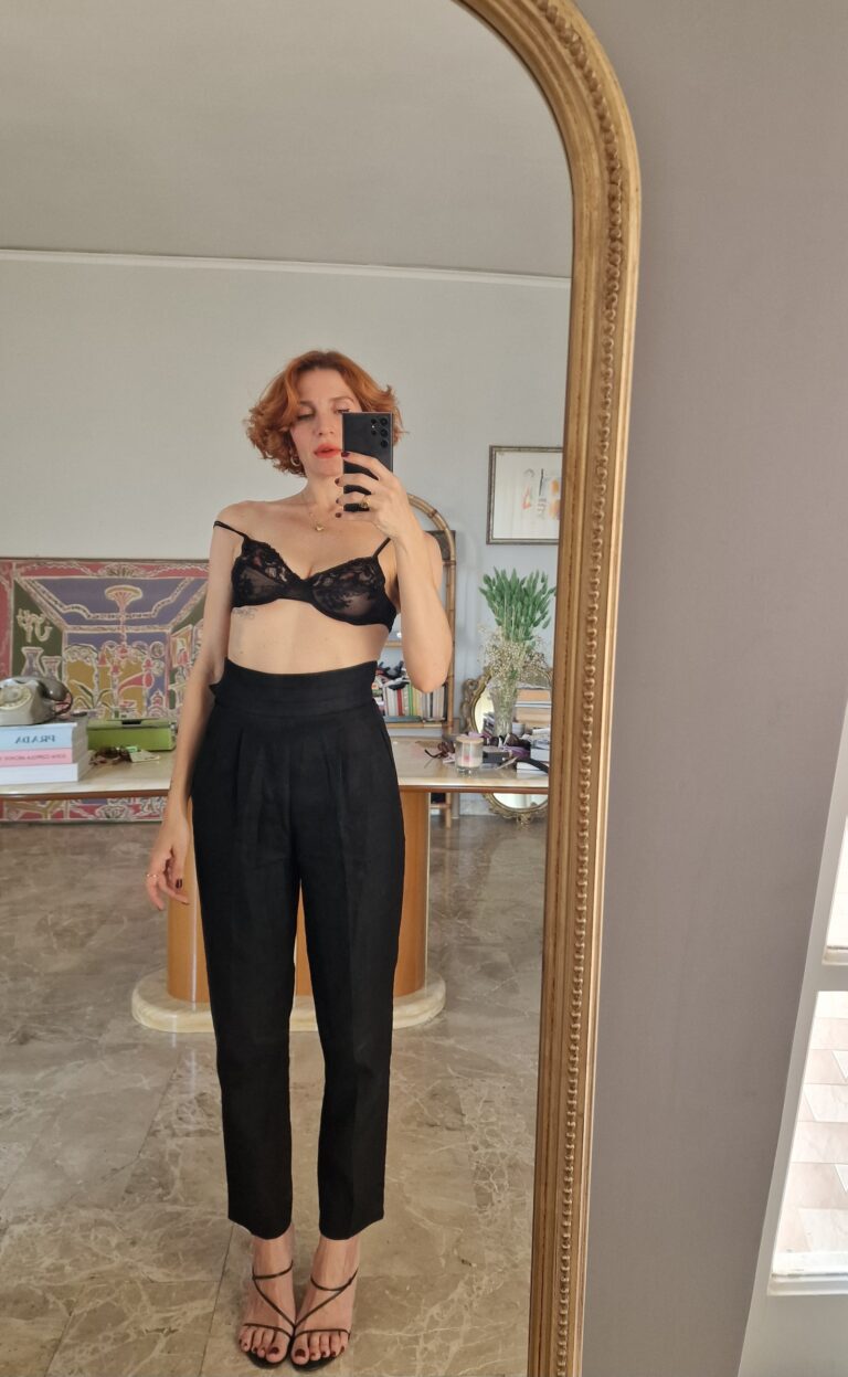 The Perfect black tuxedo Pants : vintage in Puro Lino by Marella - immagine 3