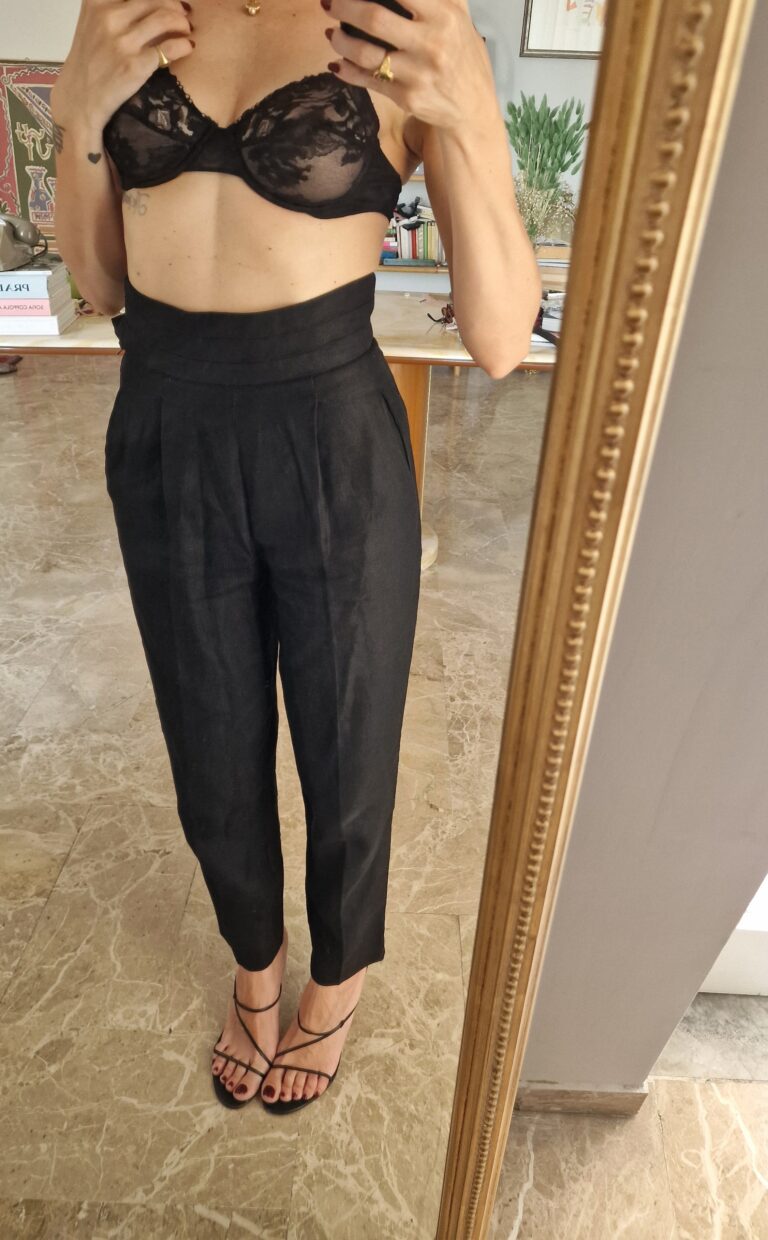 The Perfect black tuxedo Pants : vintage in Puro Lino by Marella - immagine 5