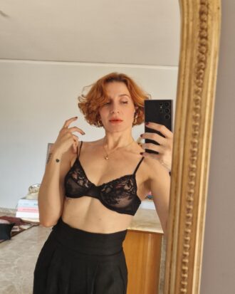 Reggiseno nero pizzo vintage new old stock by La Perla prima linea