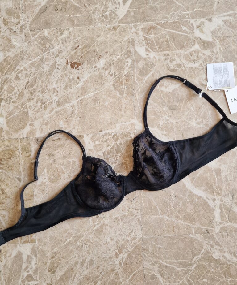 Reggiseno nero pizzo vintage new old stock by La Perla prima linea - immagine 5