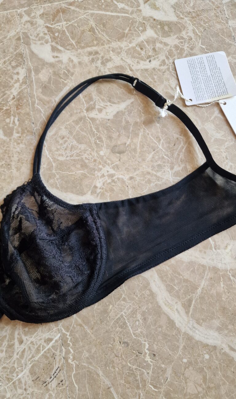 Reggiseno nero pizzo vintage new old stock by La Perla prima linea - immagine 2