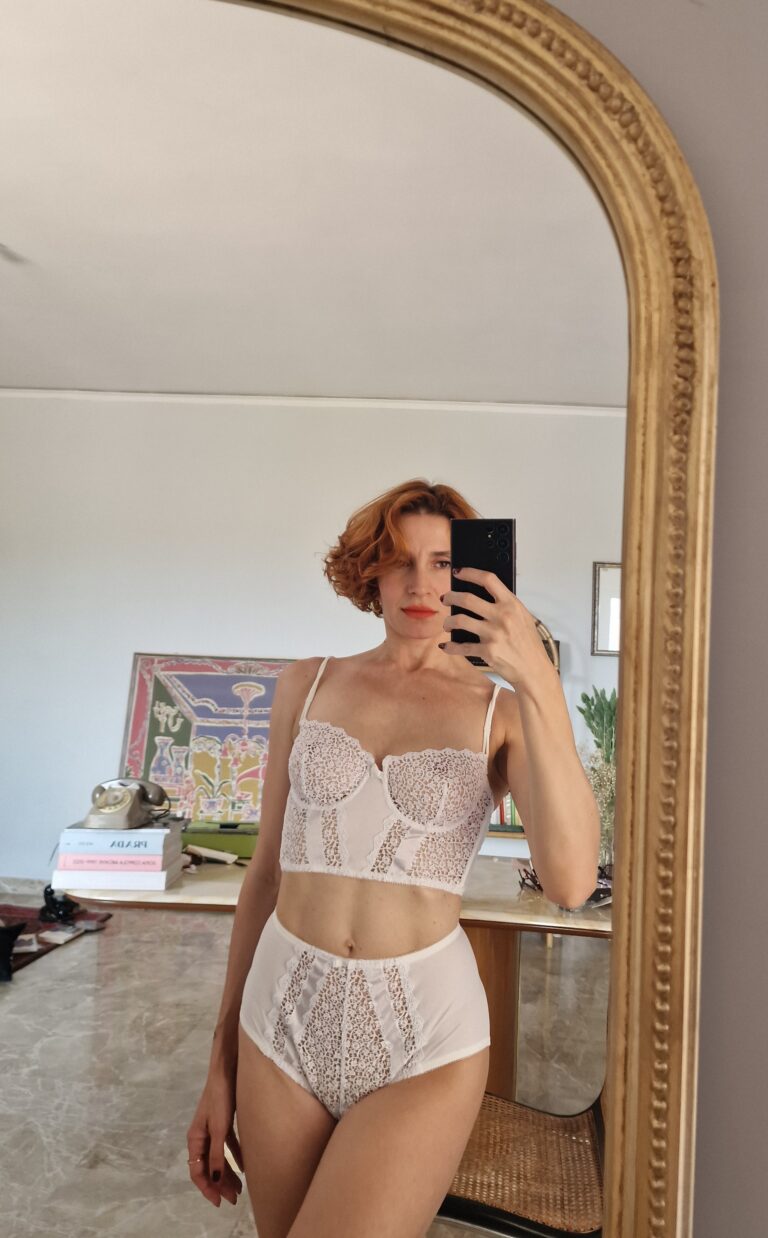 Set lingerie bianco bridal vintage ma nuovo by La Perla prima linea - immagine 4