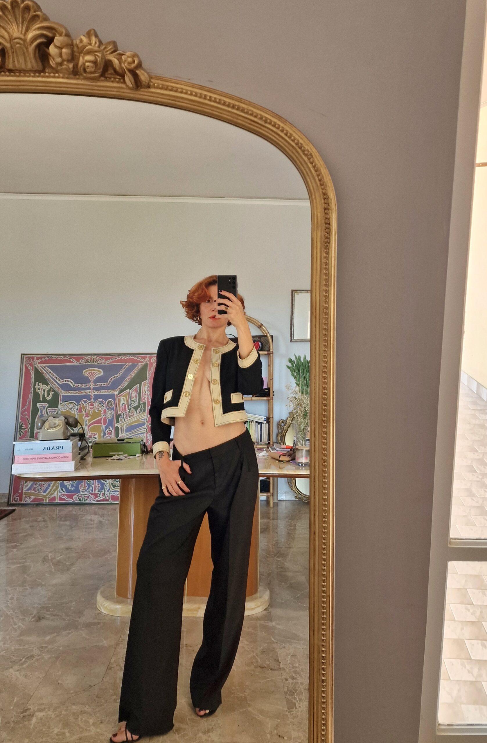 Moschino vintage bolero jacket black& white - immagine 10