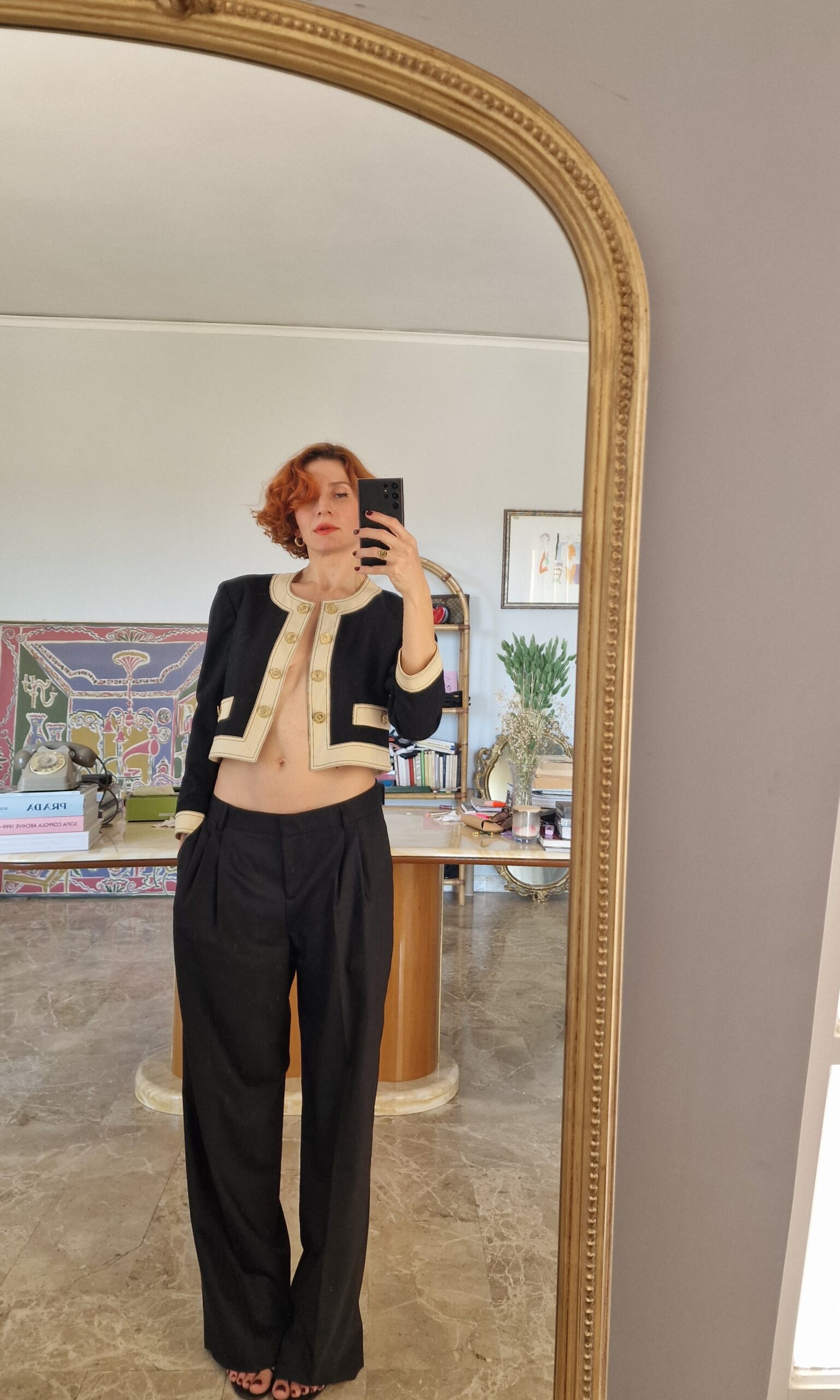 Moschino vintage bolero jacket black& white - immagine 8