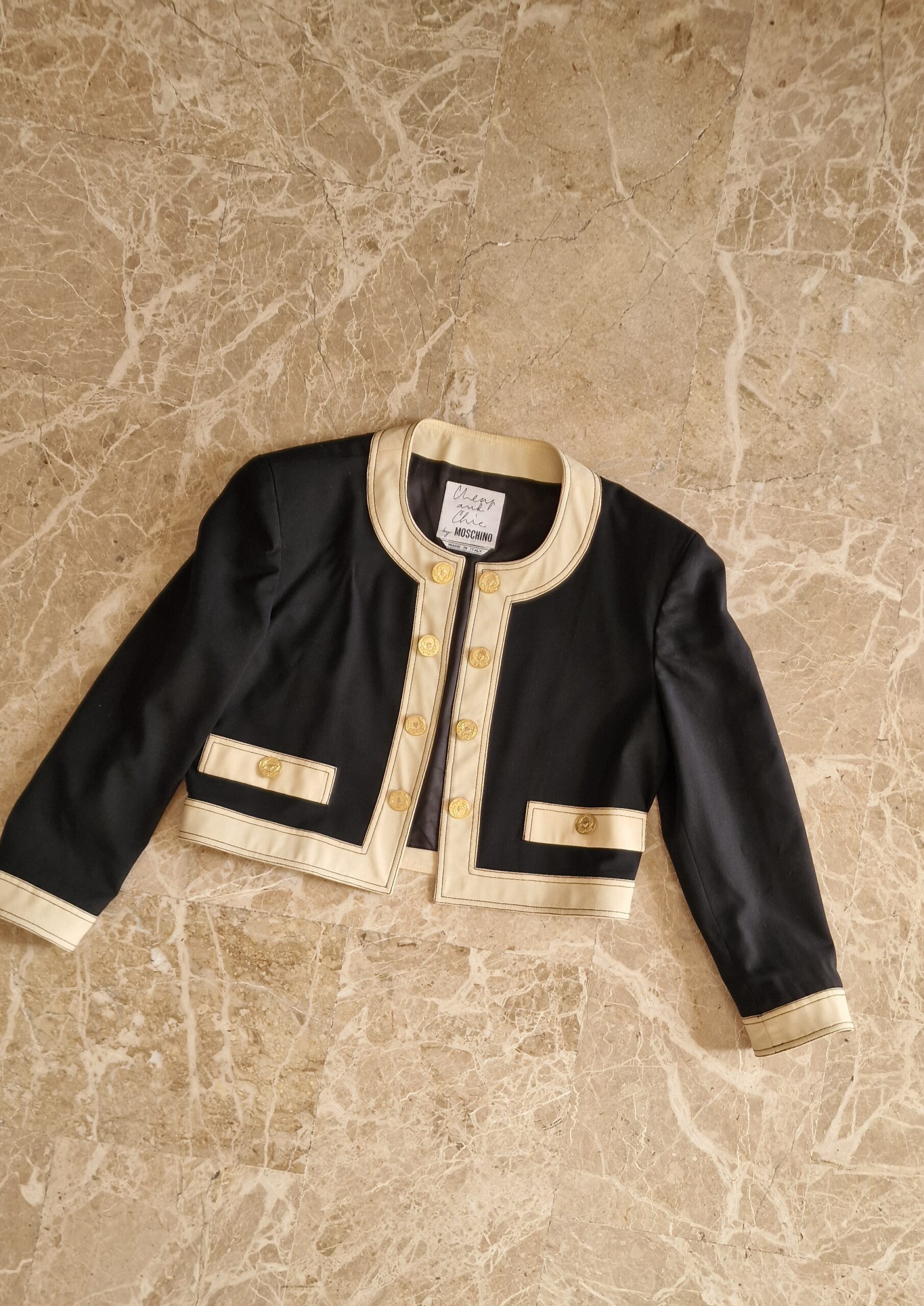 Moschino vintage bolero jacket black& white - immagine 2