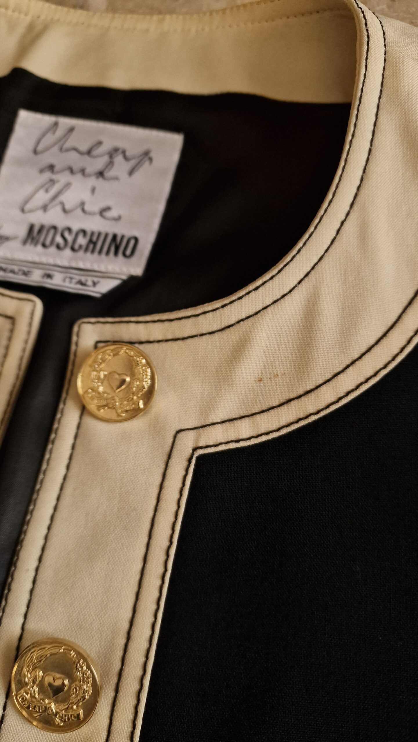 Moschino vintage bolero jacket black& white - immagine 3