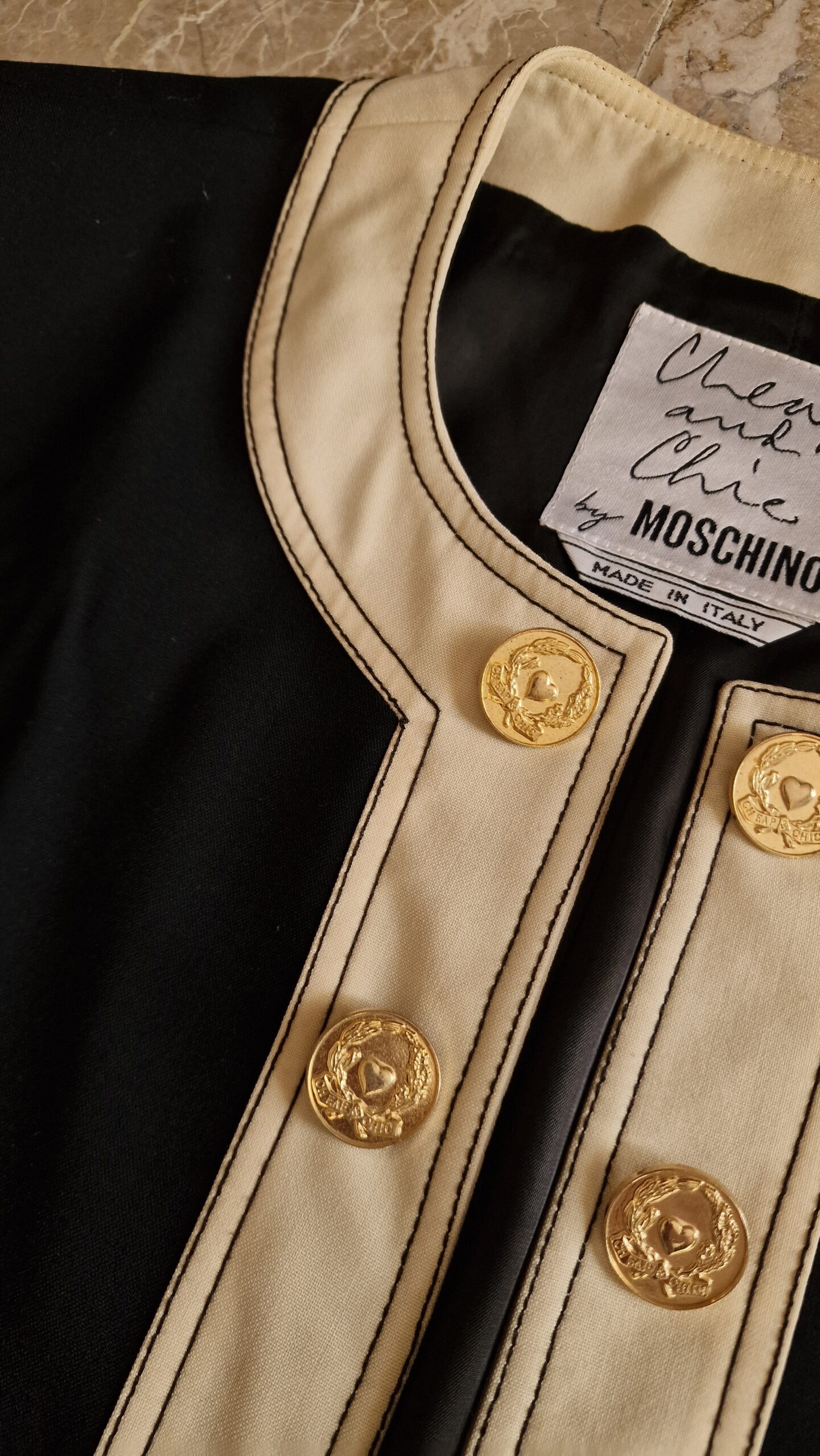 Moschino vintage bolero jacket black& white - immagine 4