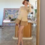 Top antico sartoriale in chiffon di Seta beige