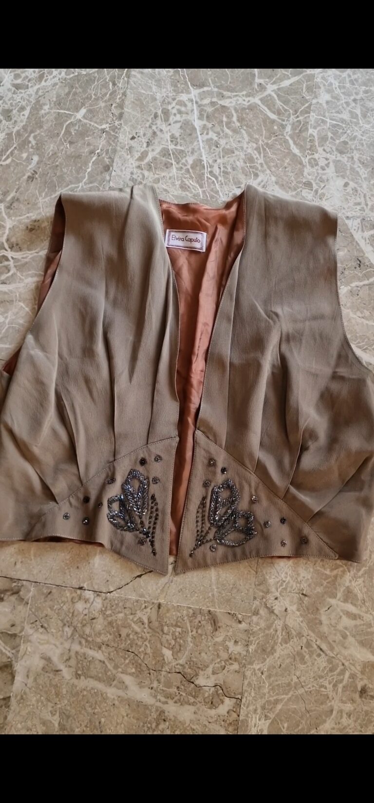 Gilet vintage in misto seta ricamato - immagine 6