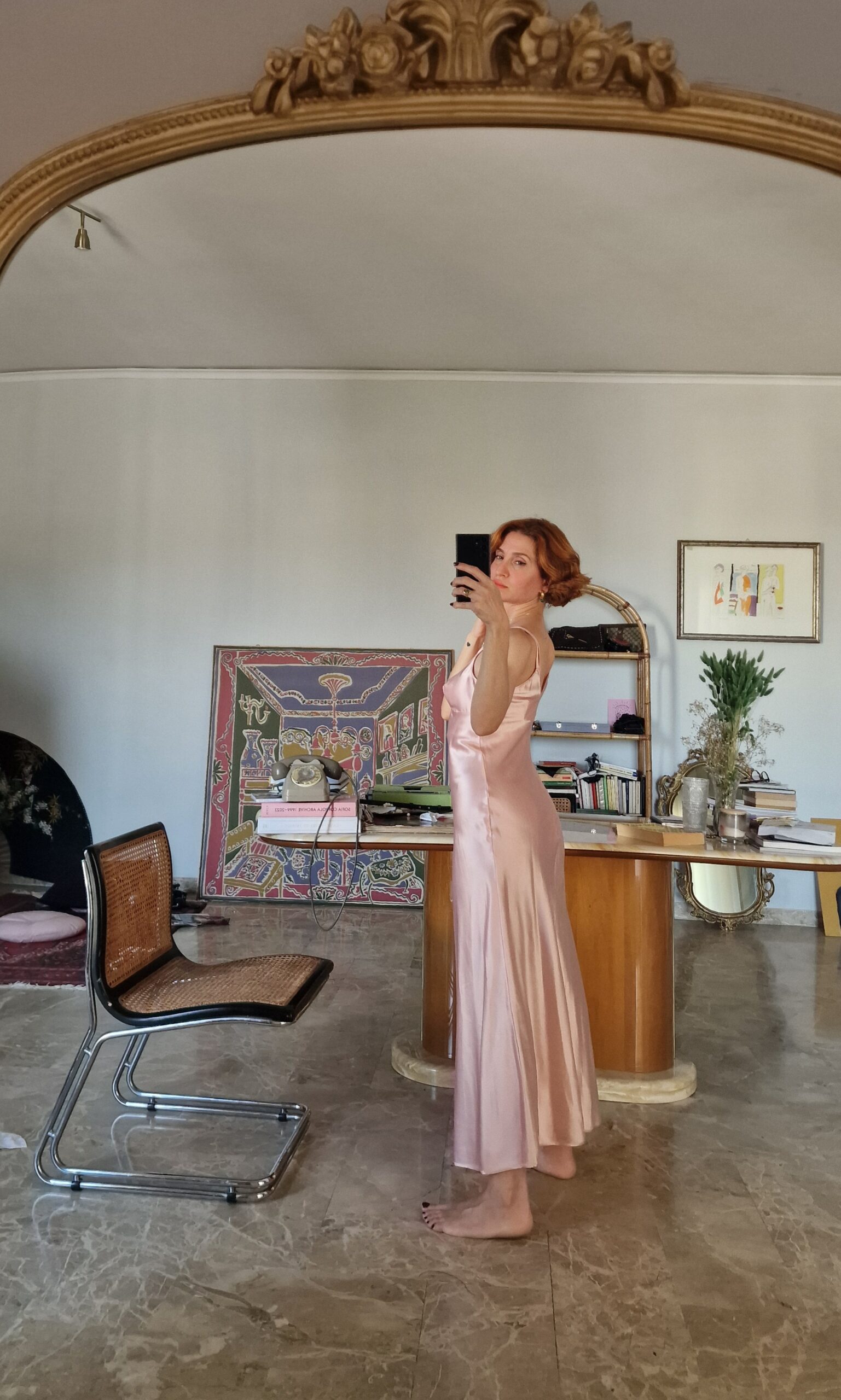 Slip dress rosa in 100% Seta liquida Malizia by La Perla tg 42/44 - immagine 4
