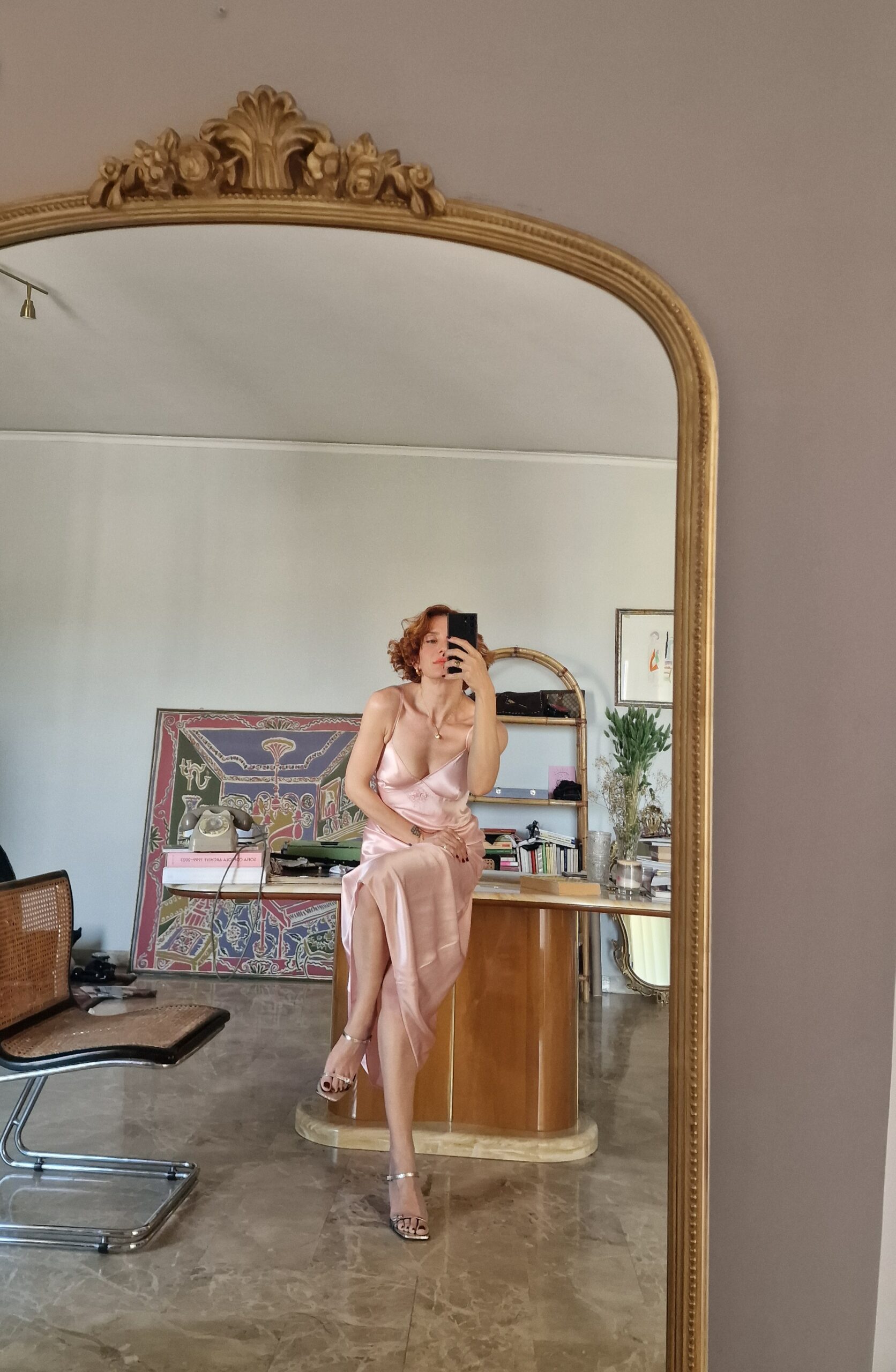 Slip dress rosa in 100% Seta liquida Malizia by La Perla tg 42/44 - immagine 3