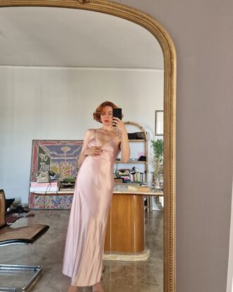 Slip dress rosa in Seta liquida Malizia by La Perla tg 4 (44/46)