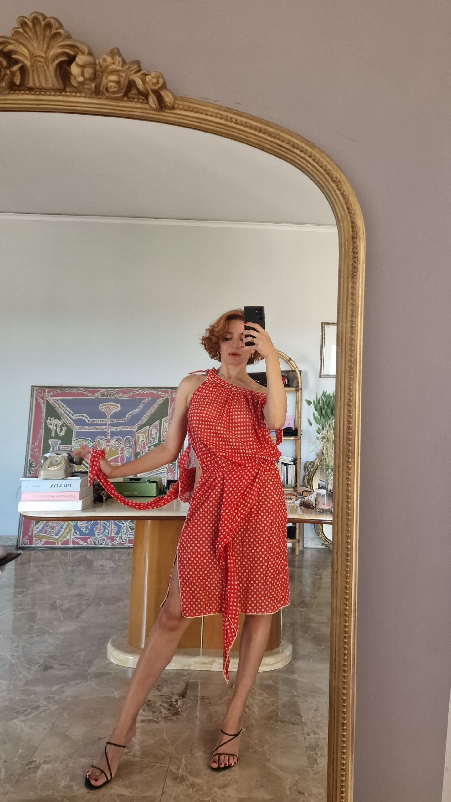 Lancetti Alta moda vintage d'archivio anni 70 polka dress - immagine 7