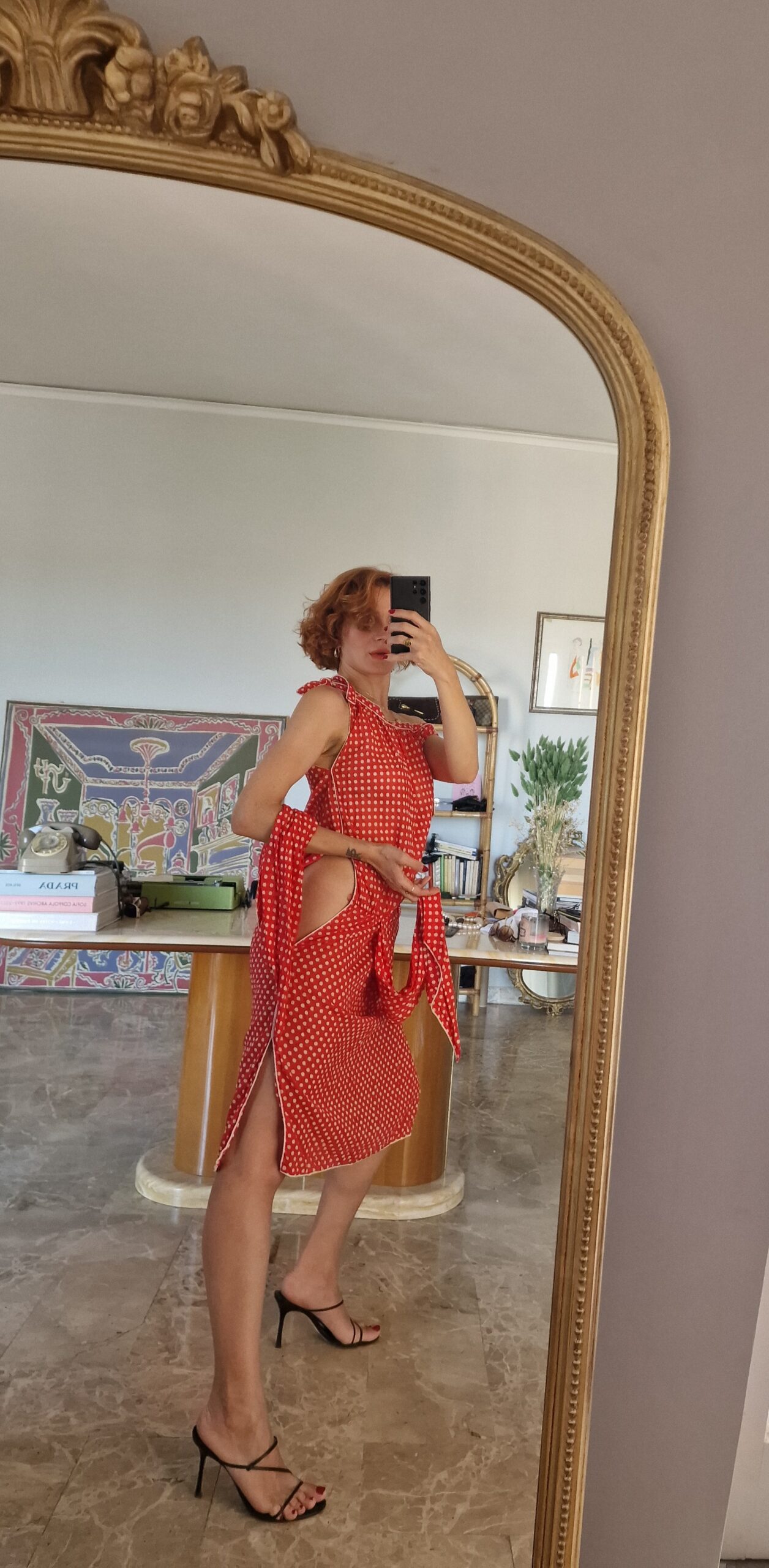 Lancetti Alta moda vintage d'archivio anni 70 polka dress - immagine 6