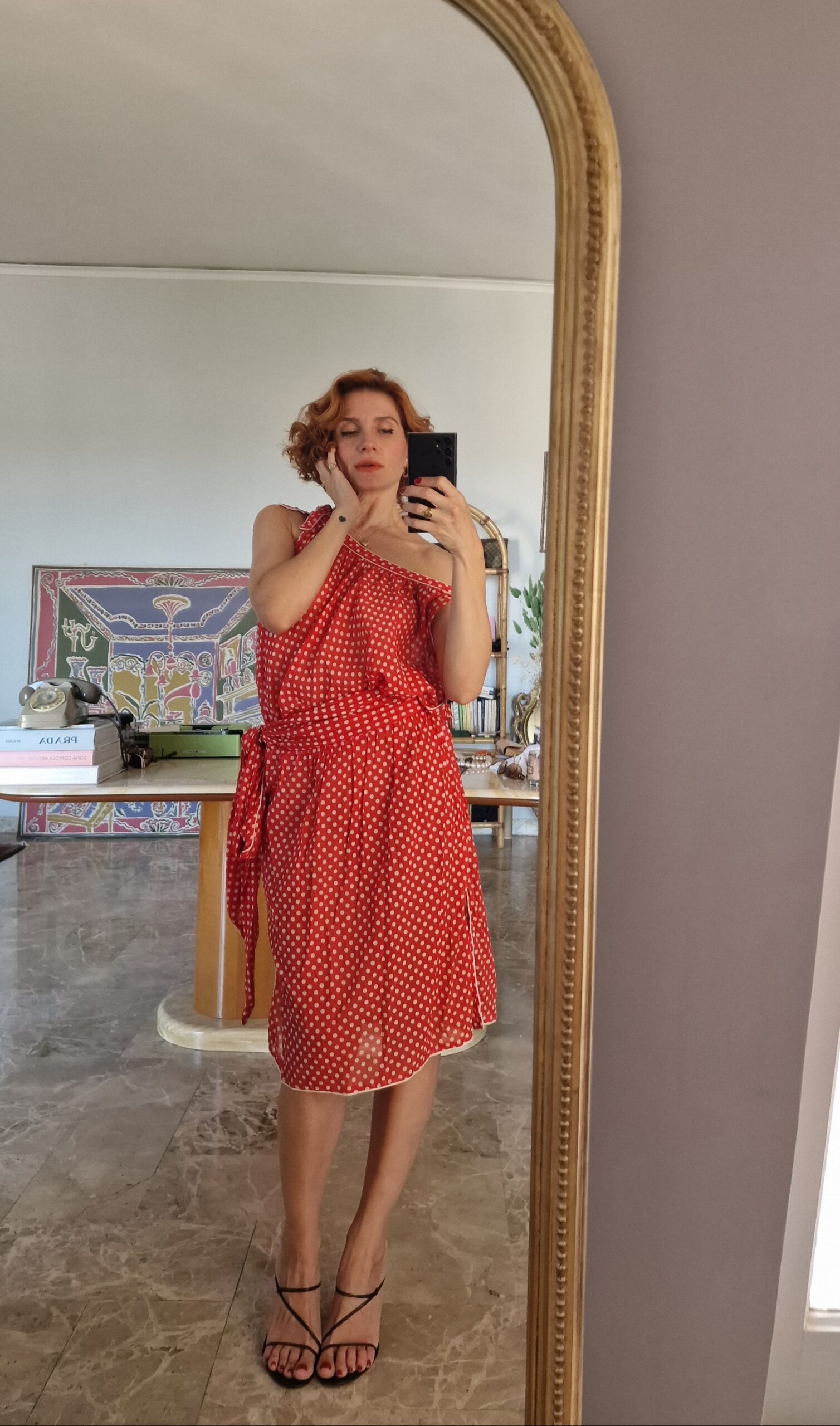 Lancetti Alta moda vintage d'archivio anni 70 polka dress - immagine 4