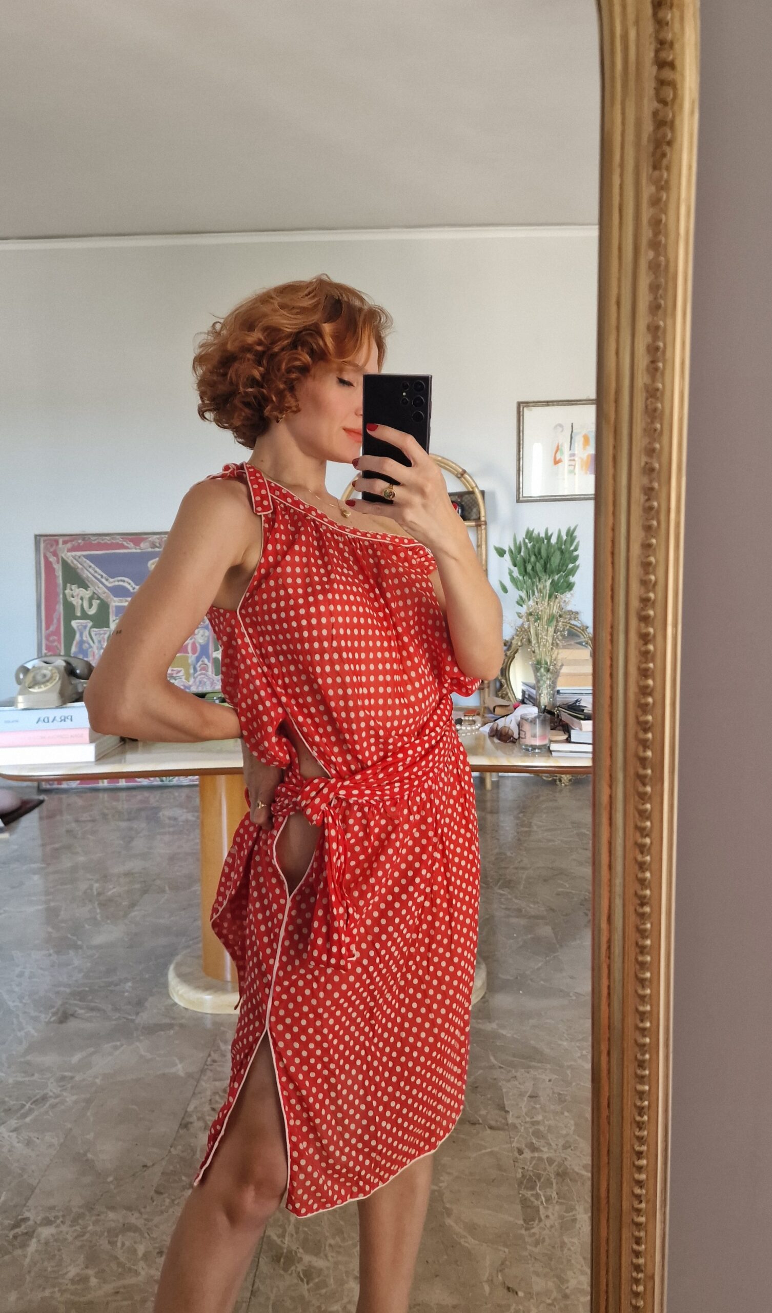 Lancetti Alta moda vintage d'archivio anni 70 polka dress - immagine 2
