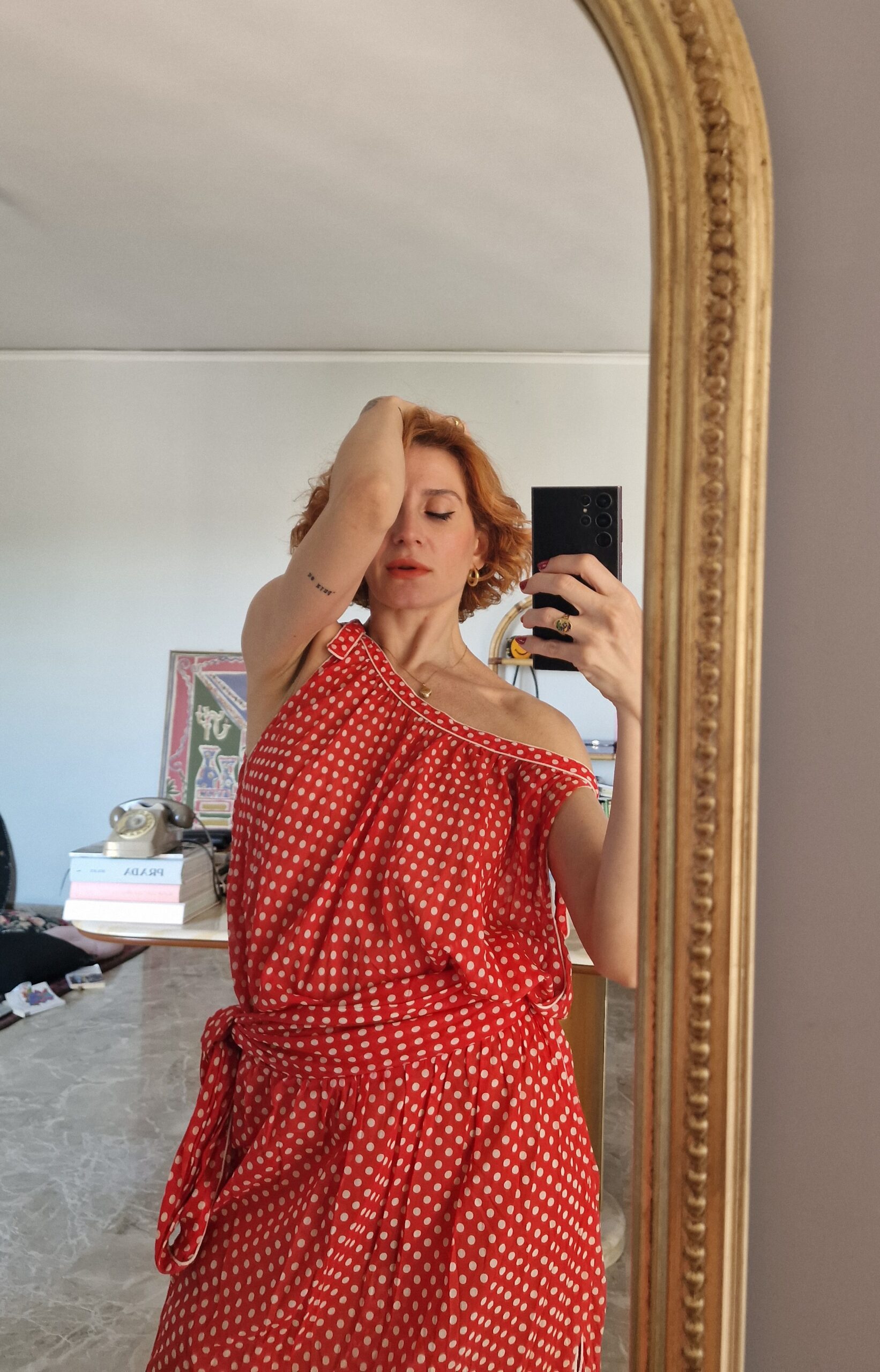 Lancetti Alta moda vintage d'archivio anni 70 polka dress - immagine 3