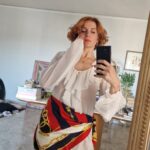 Grande Foulard vintage ma nuovo in Pura Seta navy style