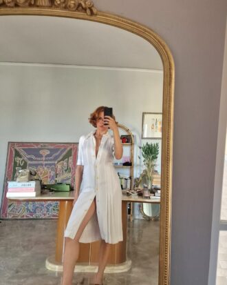 Abito vintage Sartoriale anni 70 con intagli e ricami tg38/40