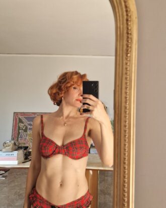 Costume vintage stampa tartan