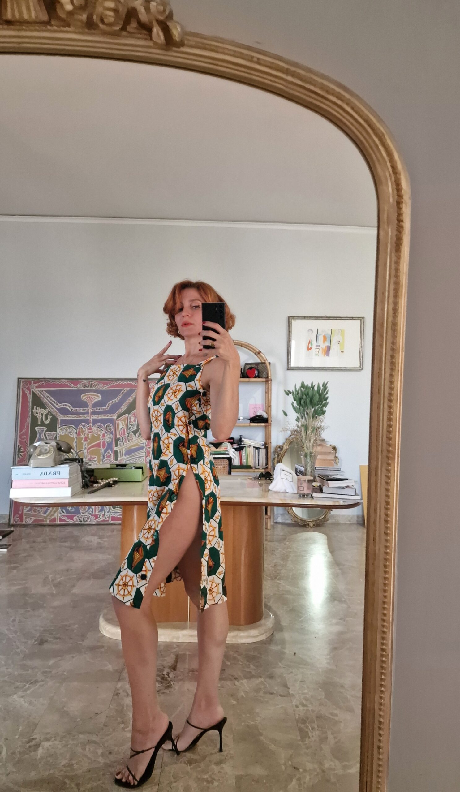 Abito vintage Sartoriale anni 60 in lino - immagine 7
