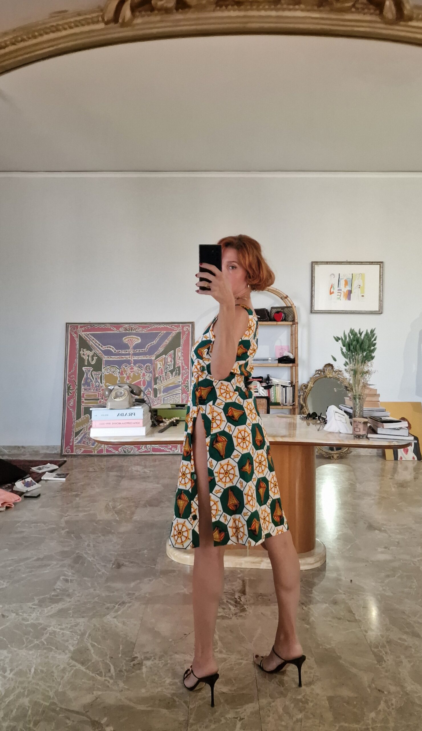 Abito vintage Sartoriale anni 60 in lino - immagine 6