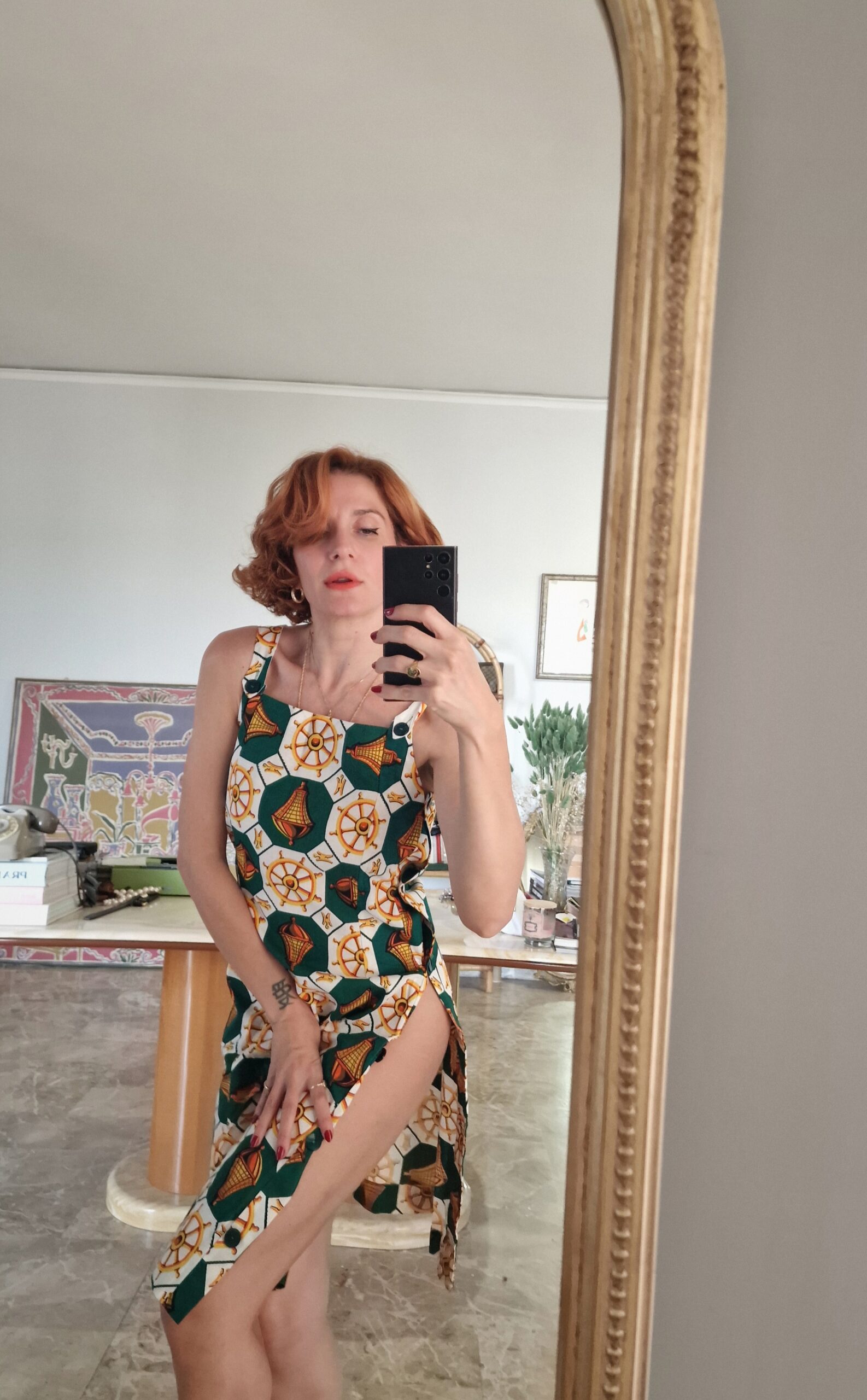 Abito vintage Sartoriale anni 60 in lino - immagine 3