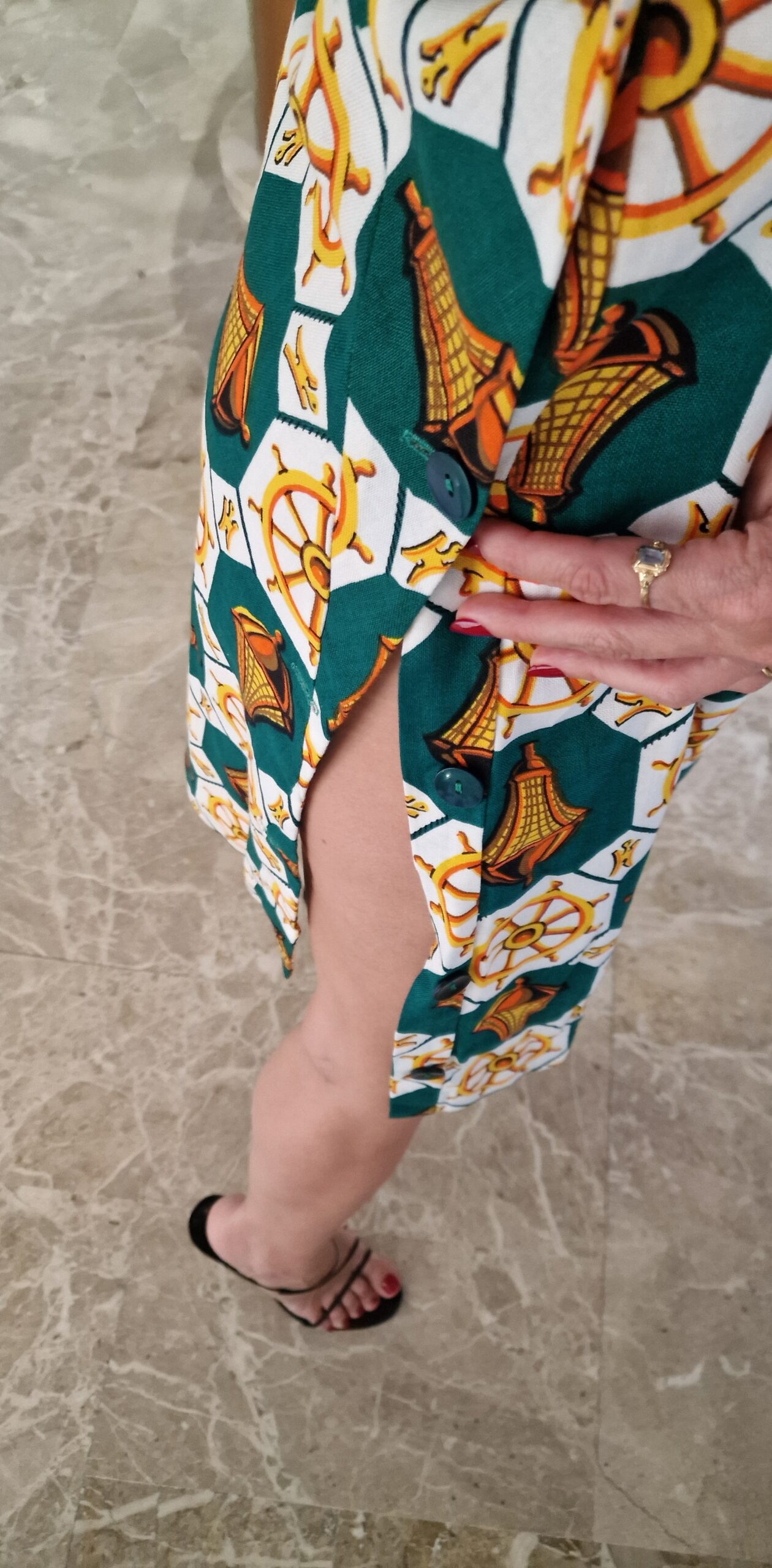 Abito vintage Sartoriale anni 60 in lino - immagine 8