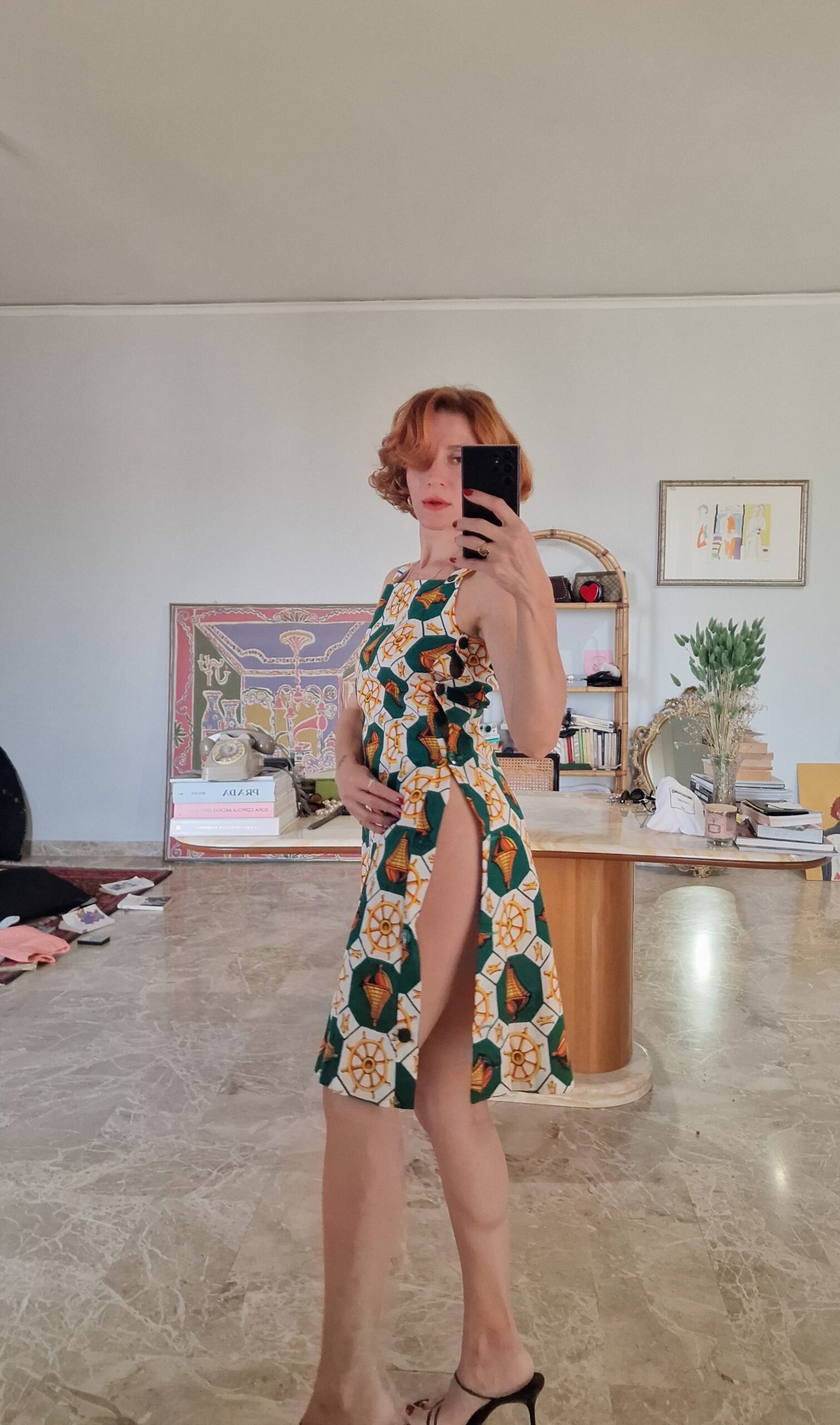 Abito vintage Sartoriale anni 60 in lino - immagine 5