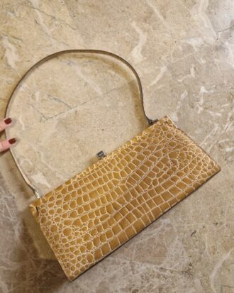 Borsa vintage by Moschino in pelle cocco color cappuccino