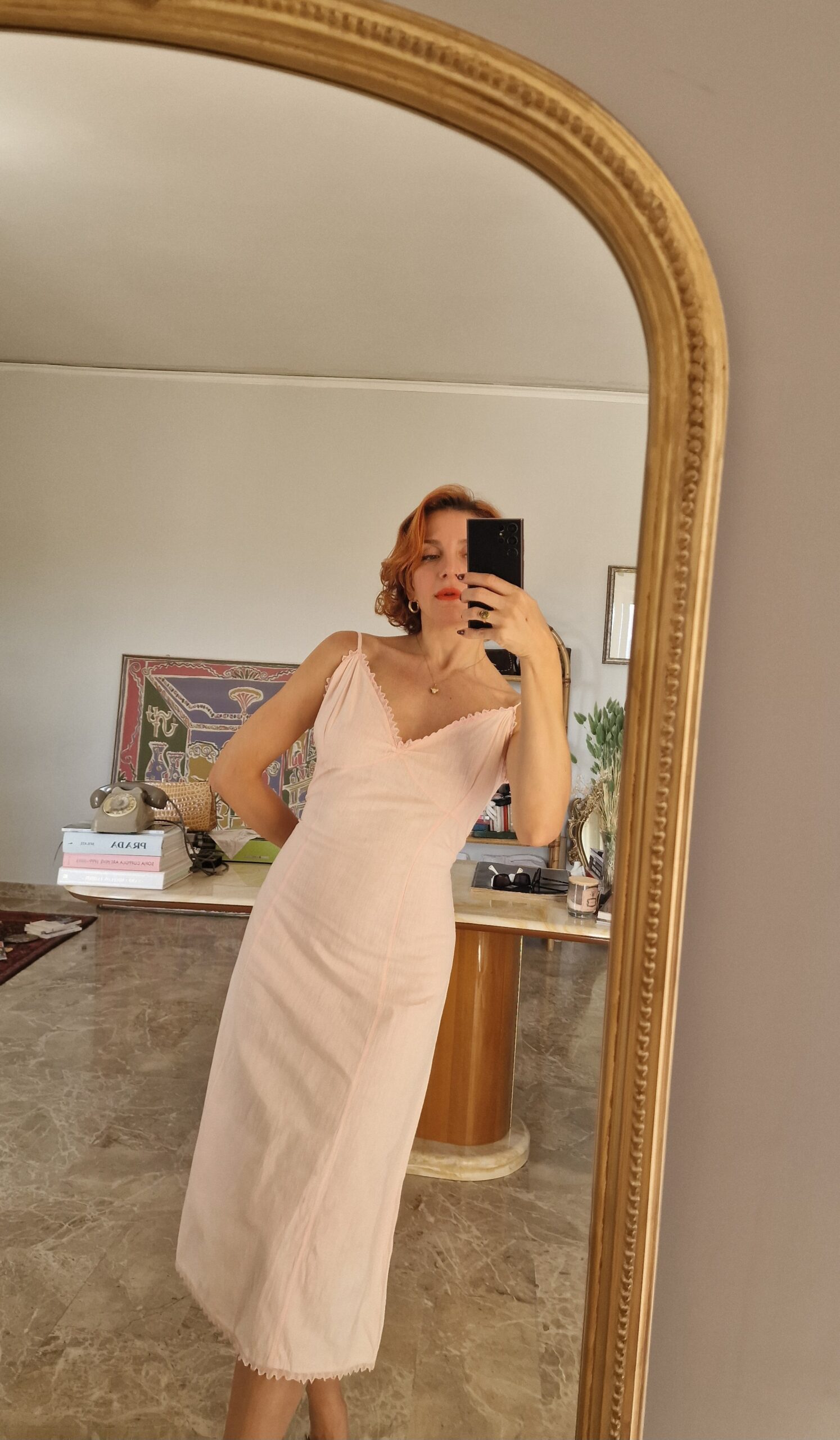 Abito sottoveste vintage rosa - immagine 4