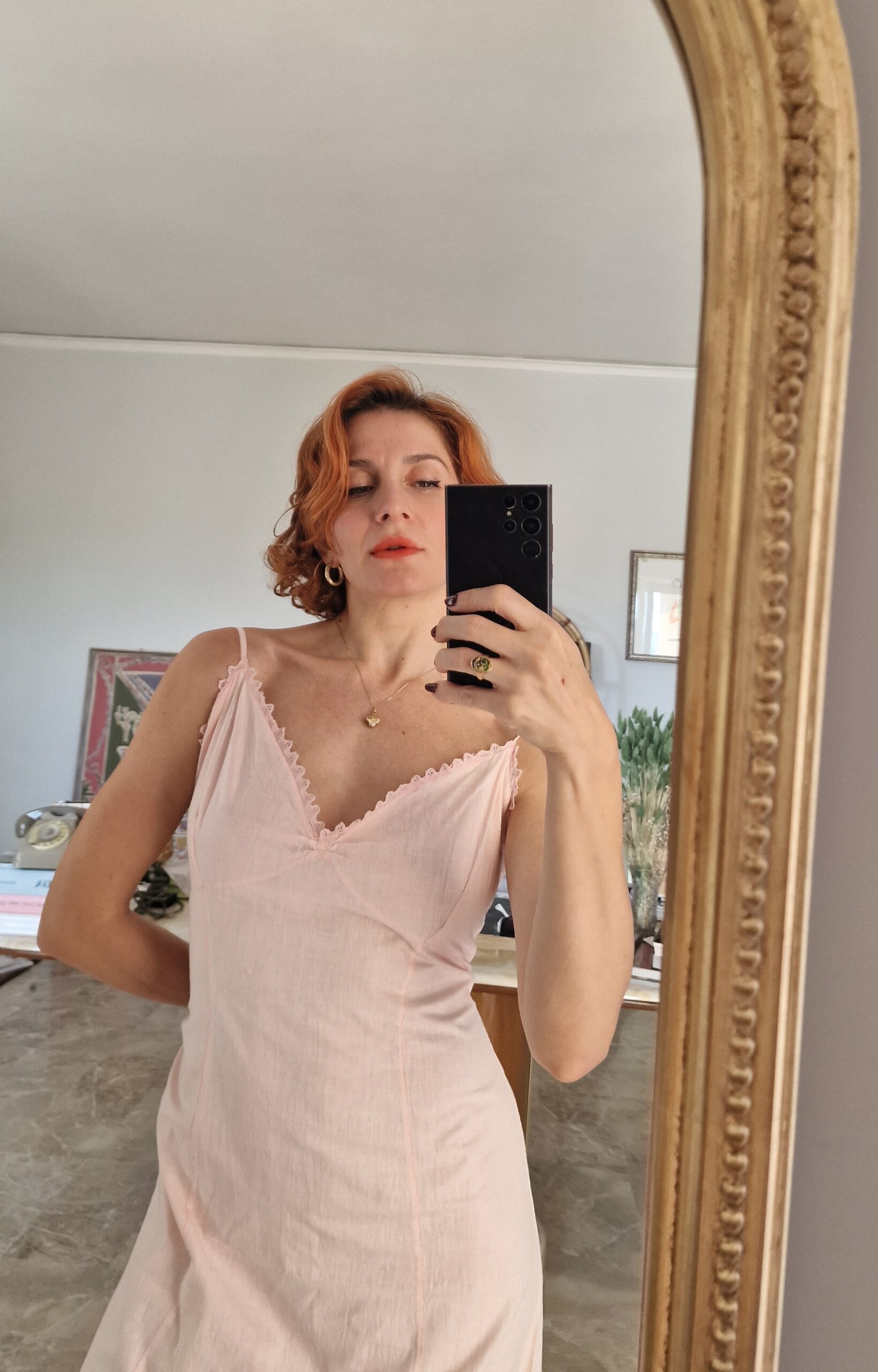 Abito sottoveste vintage rosa - immagine 3