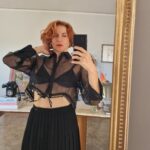 Camicia in Organza di Pura seta nera
