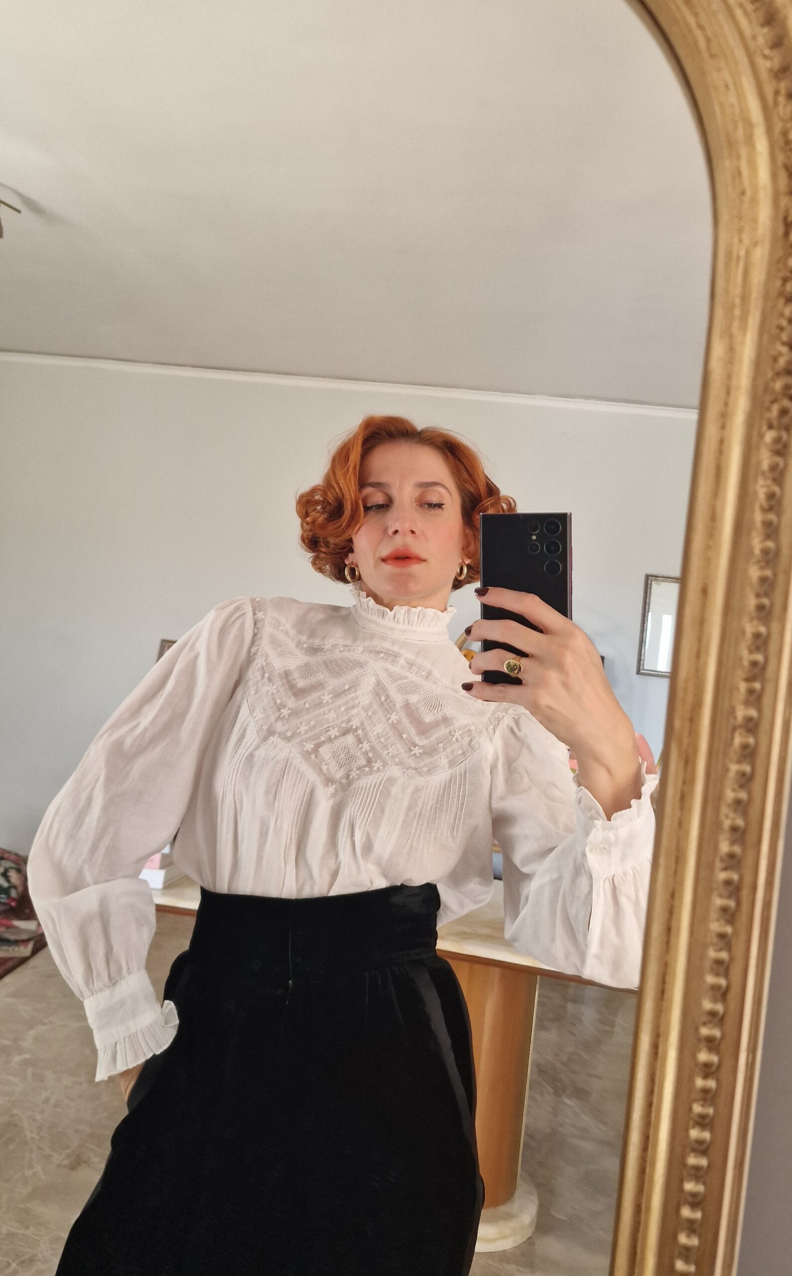 Camicia vittoriana in cotone antico