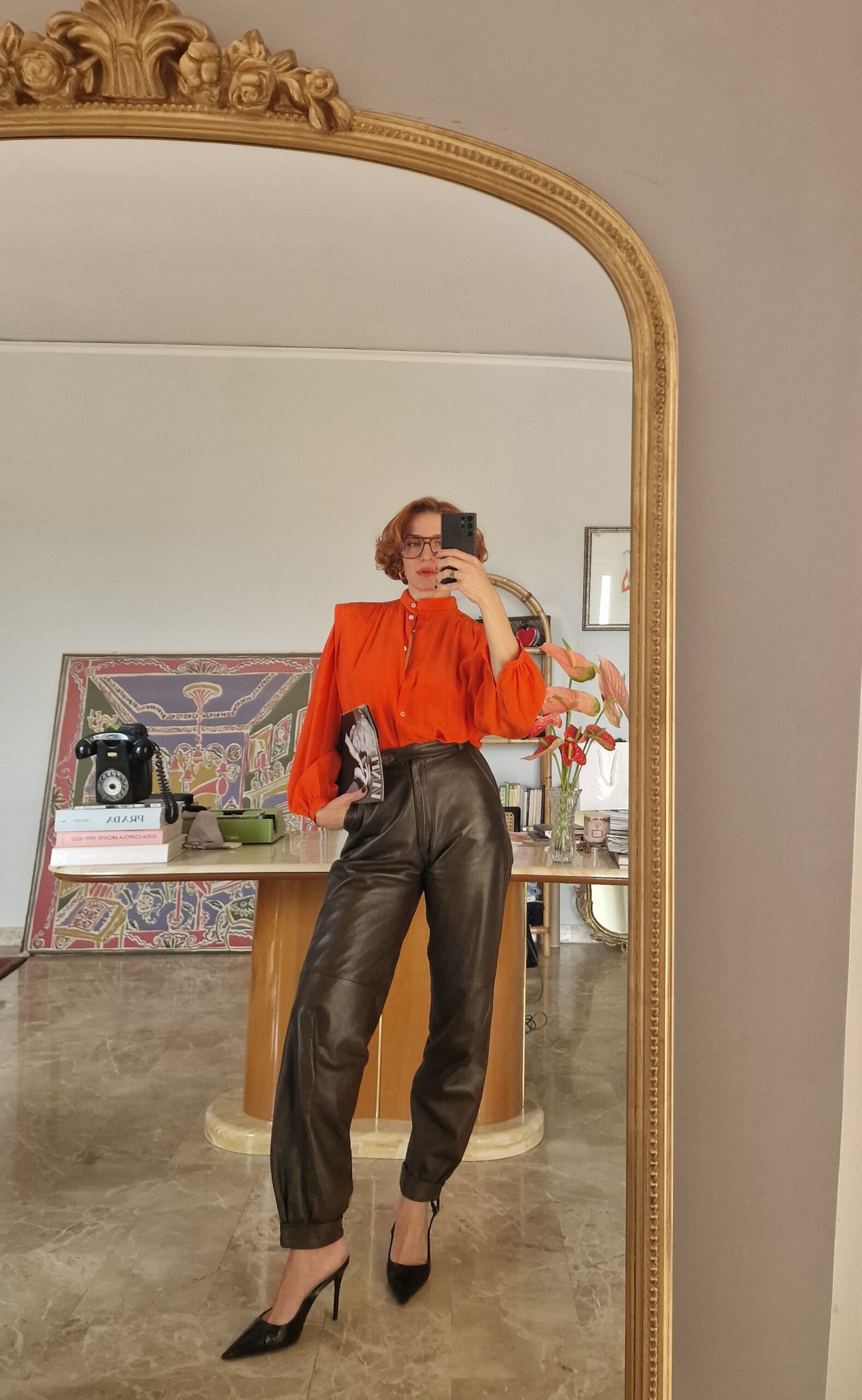 Camicia Giorgio Armani in 100% Seta arancio - immagine 6