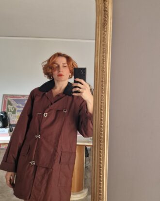 Giacca vintage color vino in stile Barbour