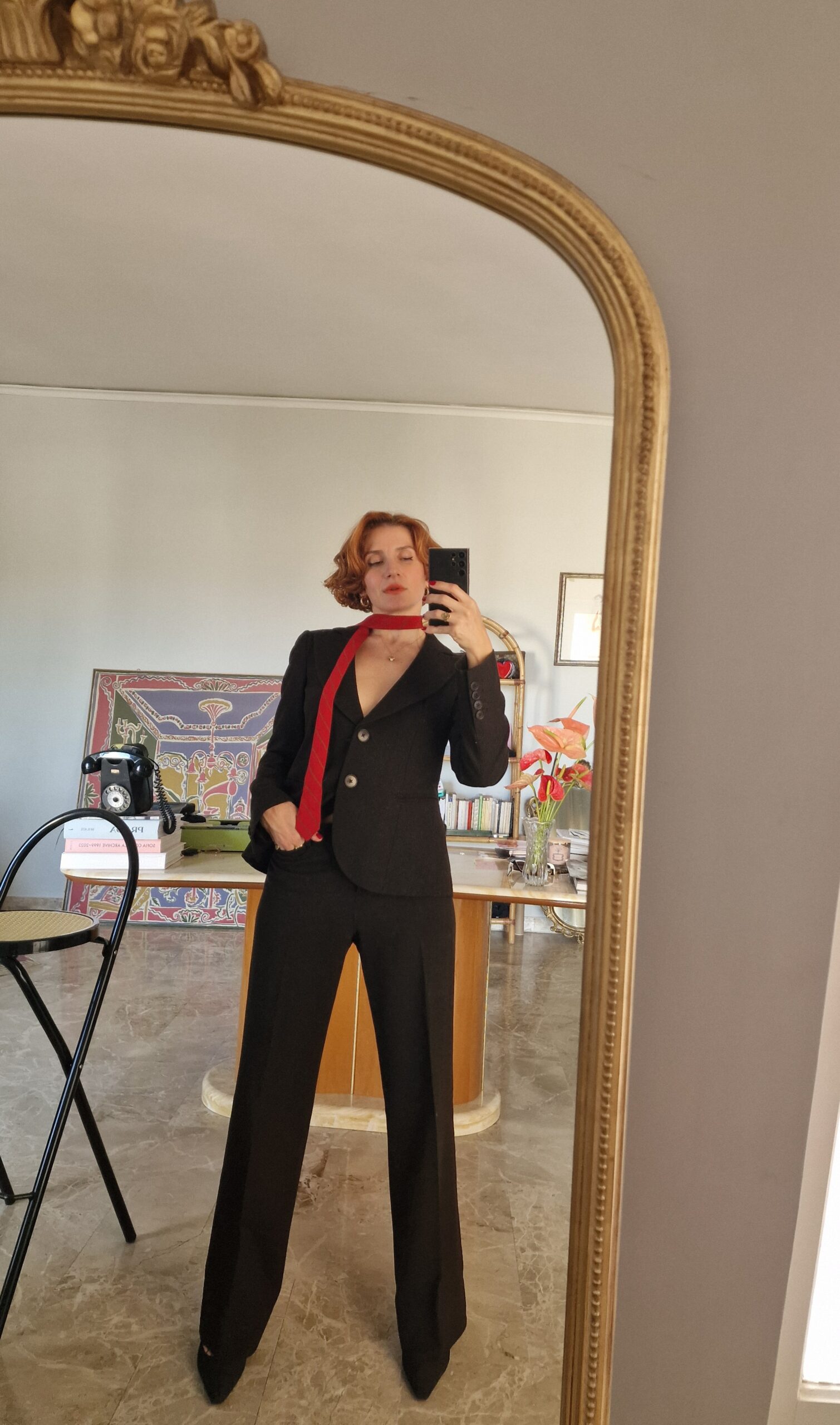 Tailleur vintage in lana cioccolato by Emporio Armani