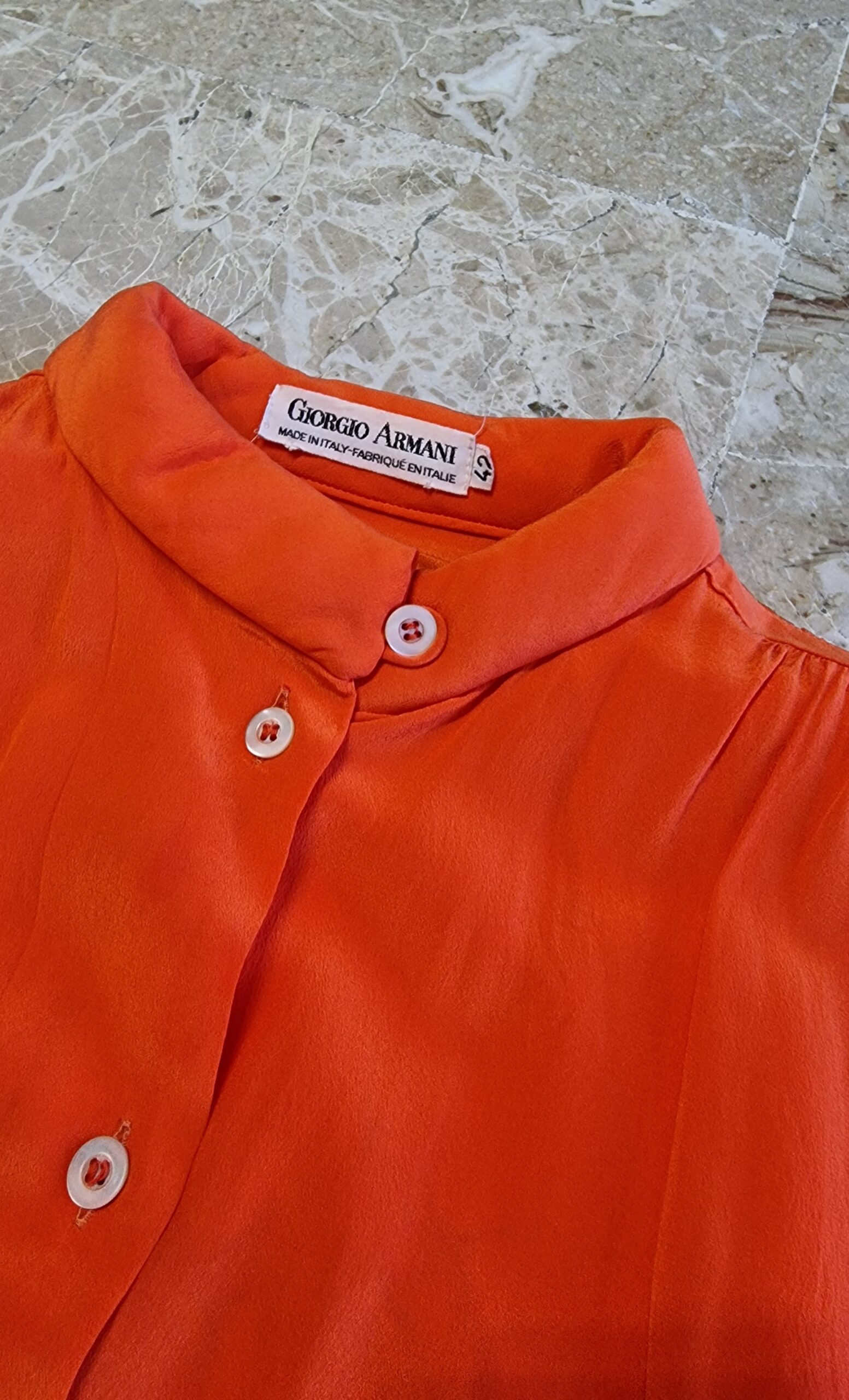 Camicia Giorgio Armani in 100% Seta arancio - immagine 13
