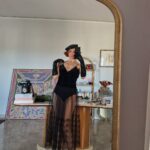 Gonna vintage lunga in tulle nero