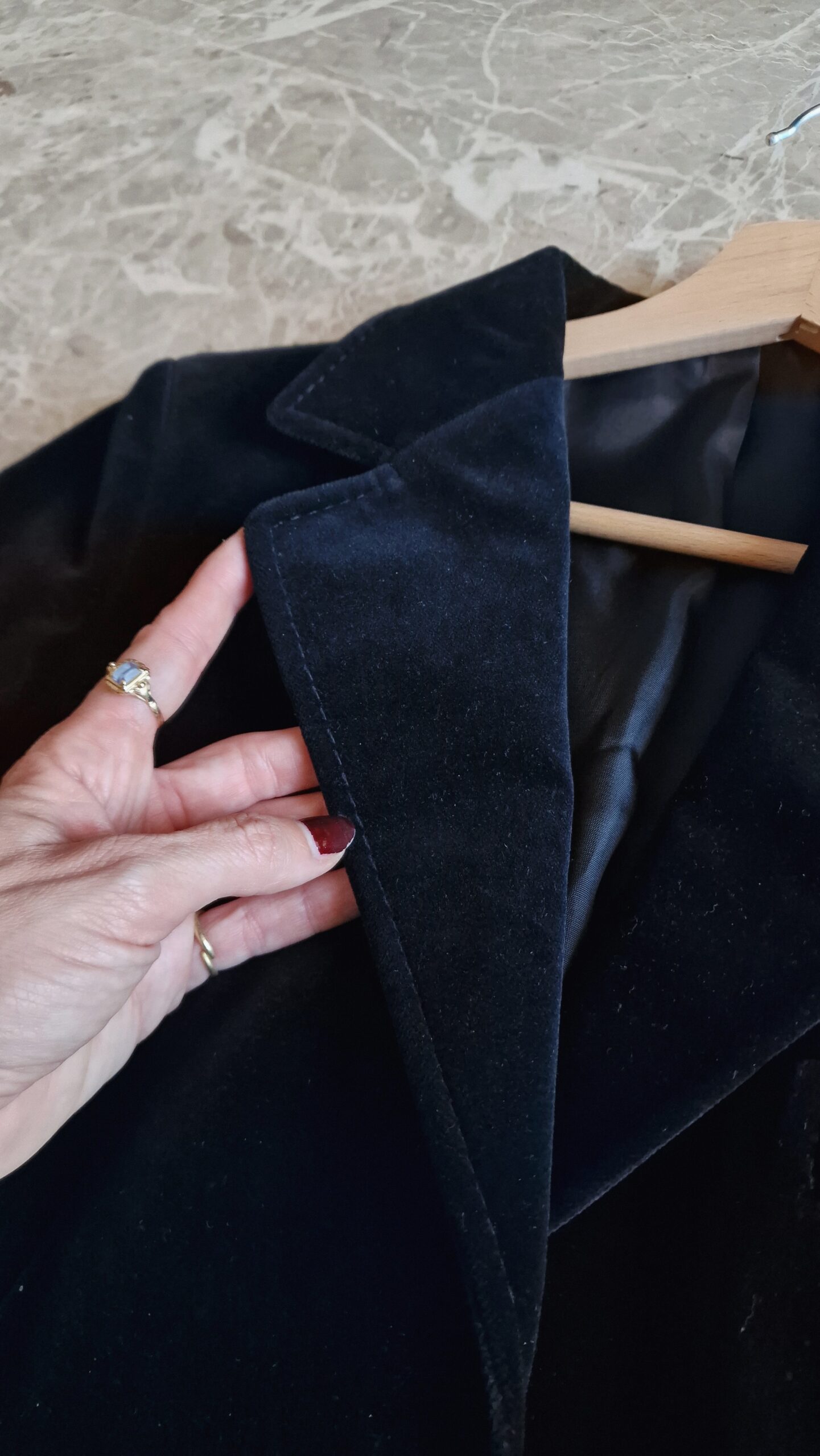 Giacca vintage Sartoriale in vero velluto nero tg 40/42 - immagine 5