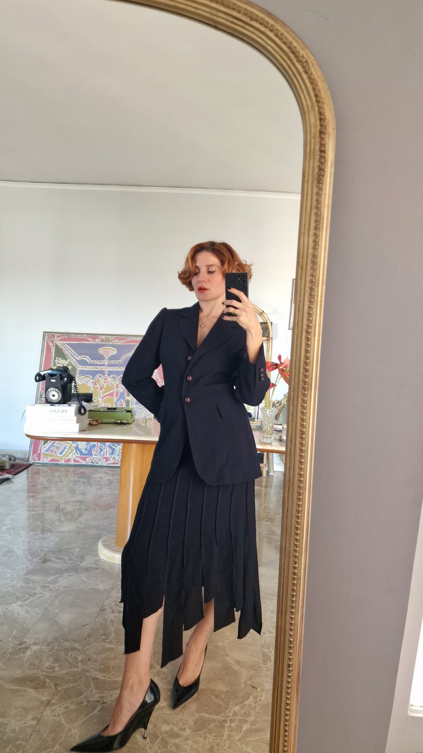 Tailleur vintage witch style by Moschino in lana blu - immagine 4