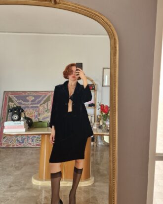 Tailleur velluto blu scuro by Luisa Spagnoli tg 44